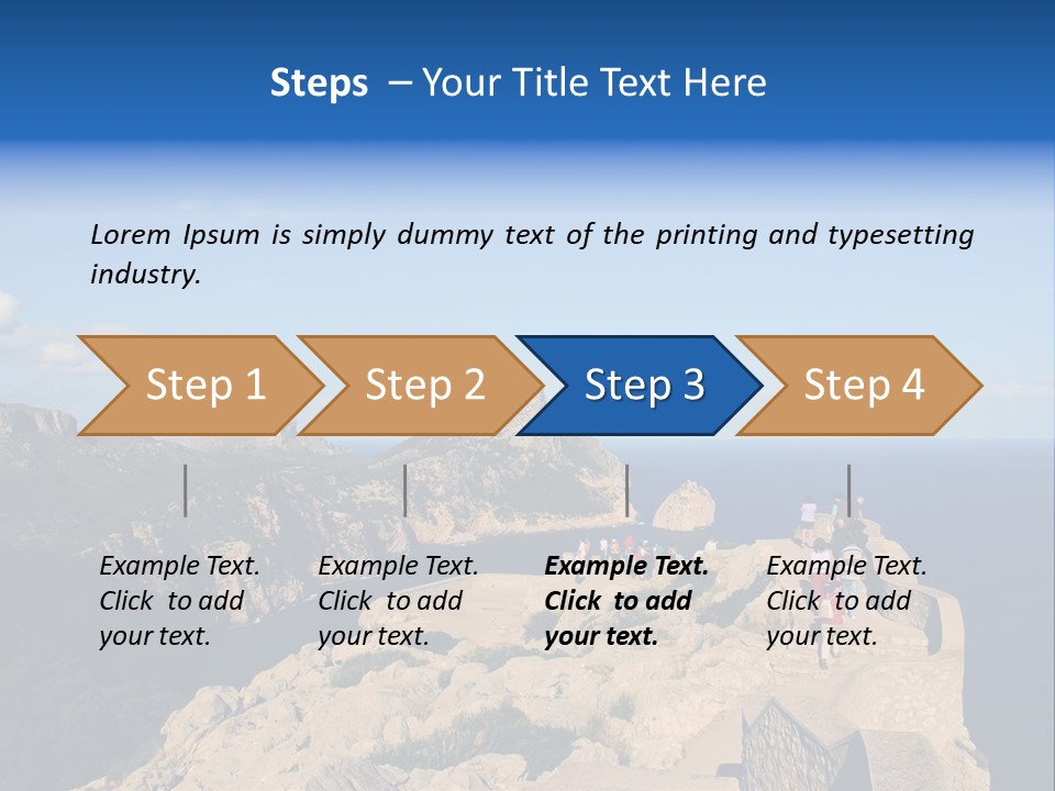 A Group Of People Walking Up A Hill Next To A Body Of Water PowerPoint Template