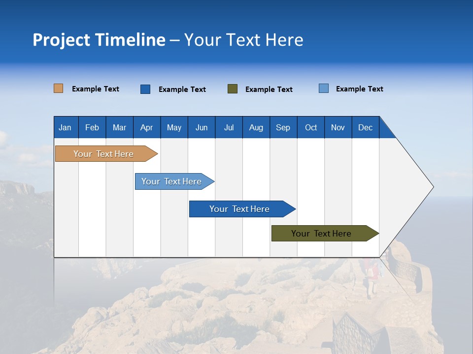 A Group Of People Walking Up A Hill Next To A Body Of Water PowerPoint Template