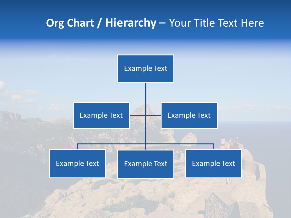 A Group Of People Walking Up A Hill Next To A Body Of Water PowerPoint Template