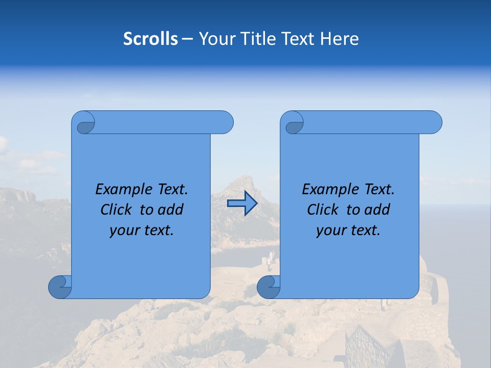 A Group Of People Walking Up A Hill Next To A Body Of Water PowerPoint Template