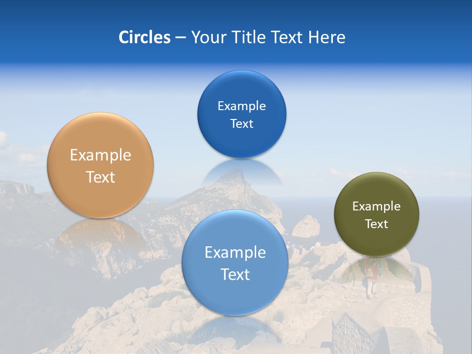 A Group Of People Walking Up A Hill Next To A Body Of Water PowerPoint Template