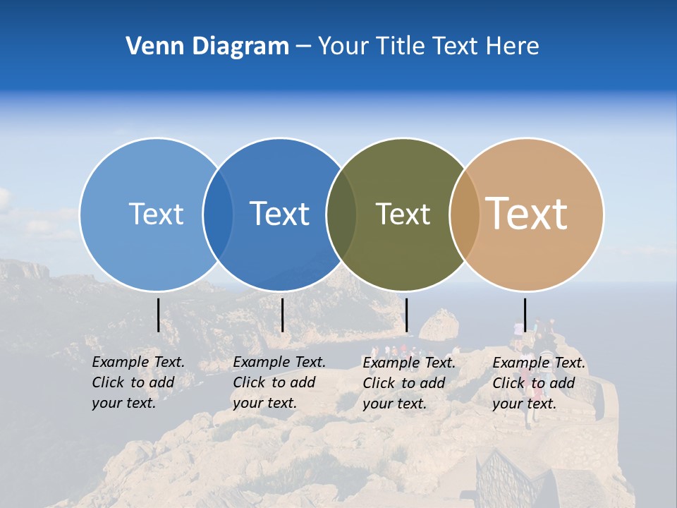 A Group Of People Walking Up A Hill Next To A Body Of Water PowerPoint Template