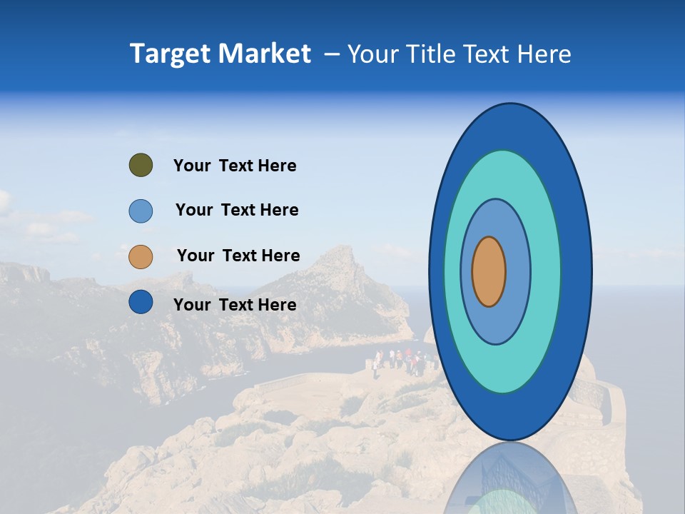 A Group Of People Walking Up A Hill Next To A Body Of Water PowerPoint Template