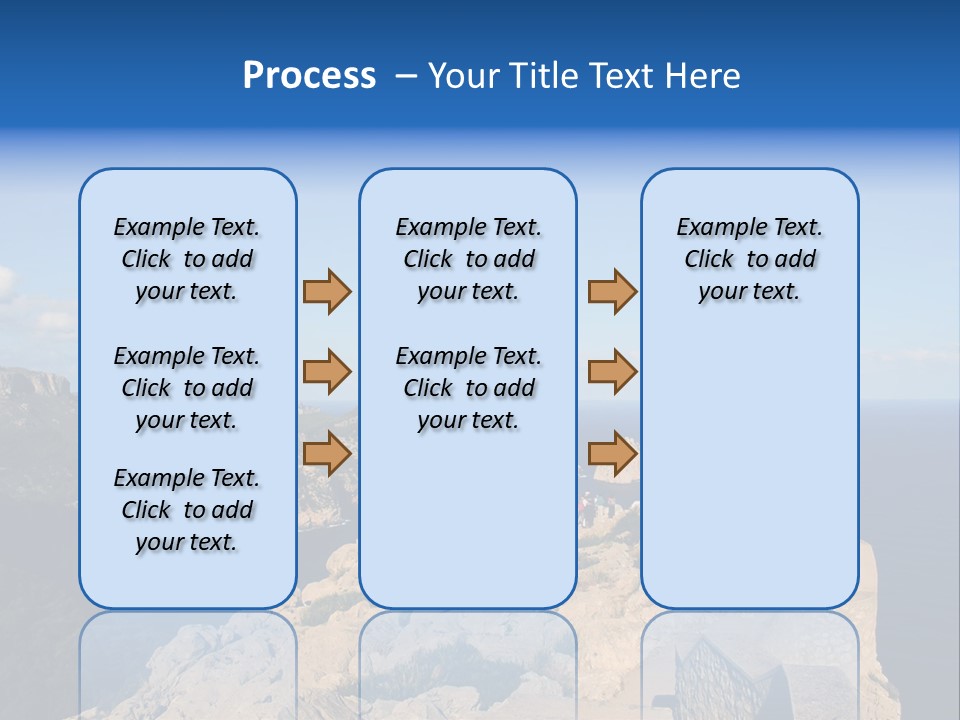 A Group Of People Walking Up A Hill Next To A Body Of Water PowerPoint Template