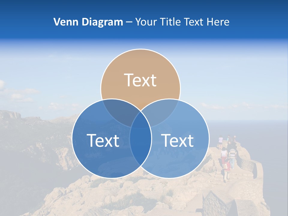 A Group Of People Walking Up A Hill Next To A Body Of Water PowerPoint Template