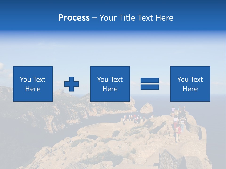 A Group Of People Walking Up A Hill Next To A Body Of Water PowerPoint Template