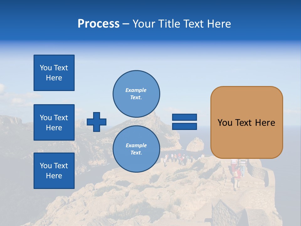 A Group Of People Walking Up A Hill Next To A Body Of Water PowerPoint Template