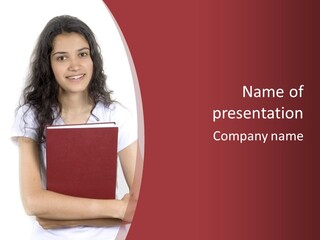 Girl With Book PowerPoint Template