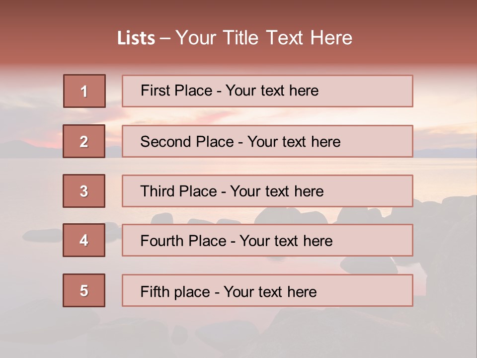 Lake Tahoe After Sunset PowerPoint Template