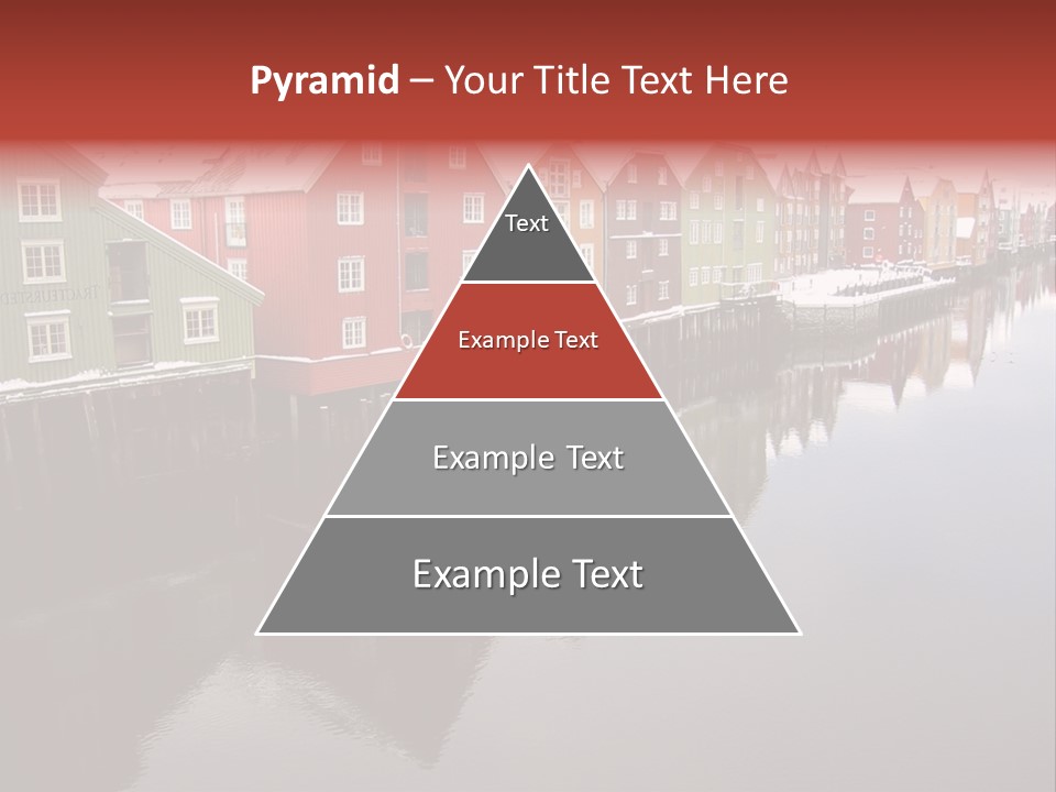 Beautiful Colourful Houses By The River, Trondheim, Norway PowerPoint Template