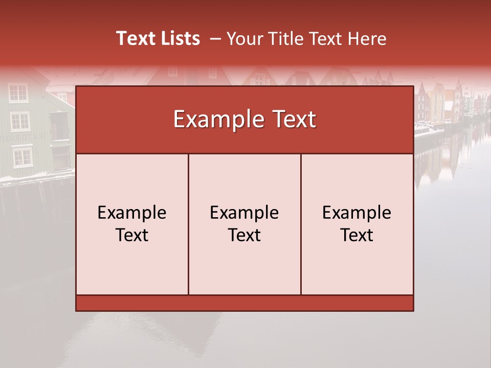 Beautiful Colourful Houses By The River, Trondheim, Norway PowerPoint Template