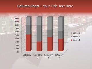 Beautiful Colourful Houses By The River, Trondheim, Norway PowerPoint Template