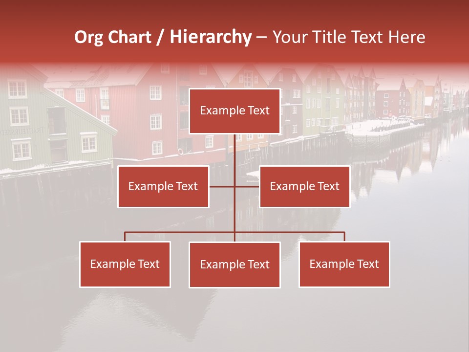 Beautiful Colourful Houses By The River, Trondheim, Norway PowerPoint Template