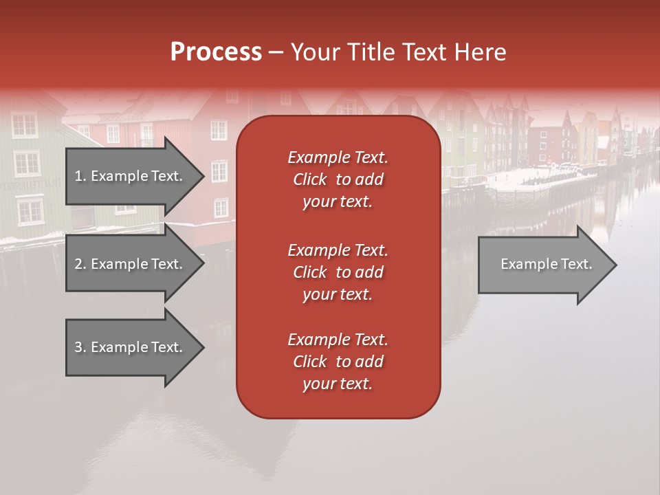 Beautiful Colourful Houses By The River, Trondheim, Norway PowerPoint Template