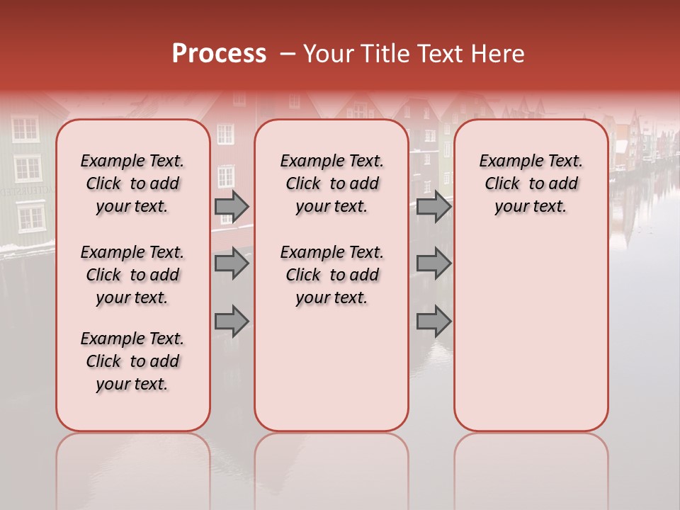 Beautiful Colourful Houses By The River, Trondheim, Norway PowerPoint Template