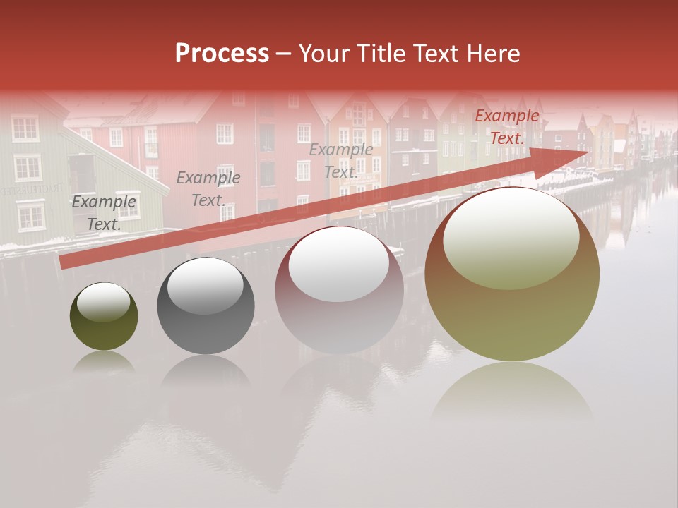 Beautiful Colourful Houses By The River, Trondheim, Norway PowerPoint Template