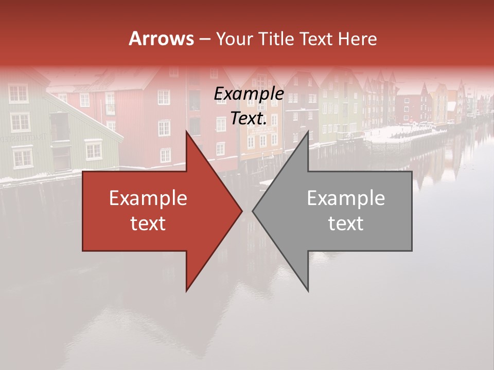 Beautiful Colourful Houses By The River, Trondheim, Norway PowerPoint Template