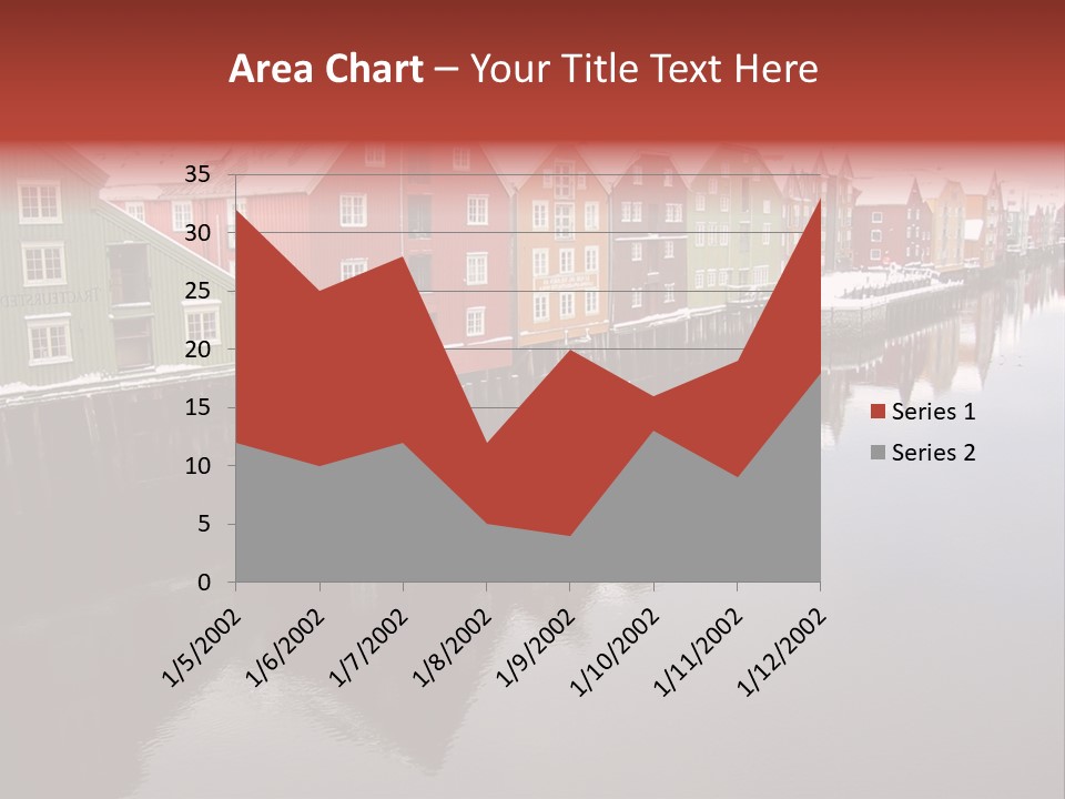 Beautiful Colourful Houses By The River, Trondheim, Norway PowerPoint Template