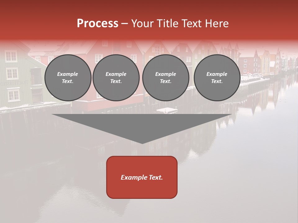 Beautiful Colourful Houses By The River, Trondheim, Norway PowerPoint Template