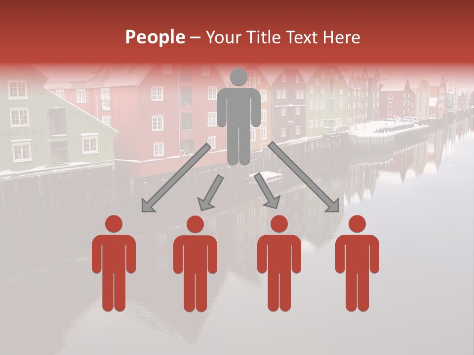 Beautiful Colourful Houses By The River, Trondheim, Norway PowerPoint Template