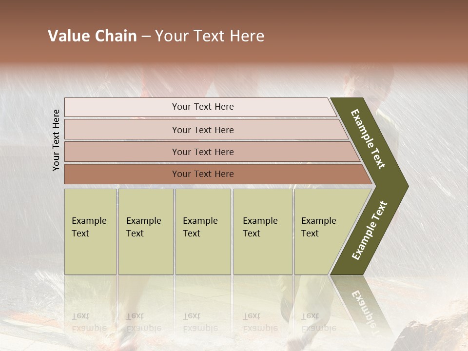 The Girl With The Boy Run Under A Down-Pour Rain PowerPoint Template