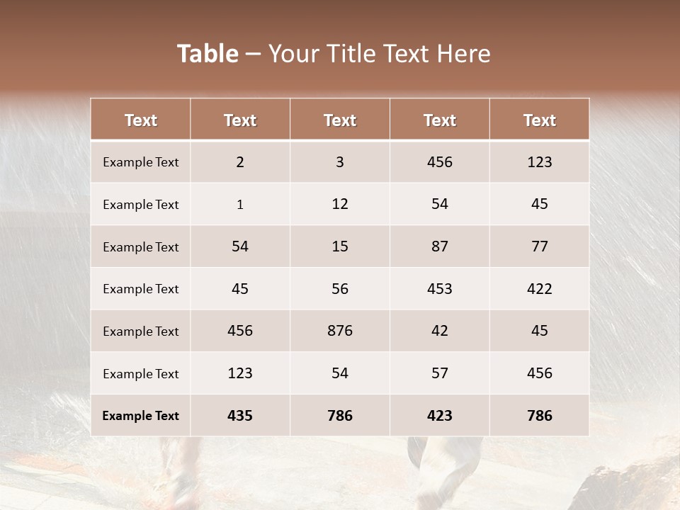 The Girl With The Boy Run Under A Down-Pour Rain PowerPoint Template