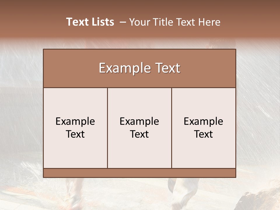 The Girl With The Boy Run Under A Down-Pour Rain PowerPoint Template