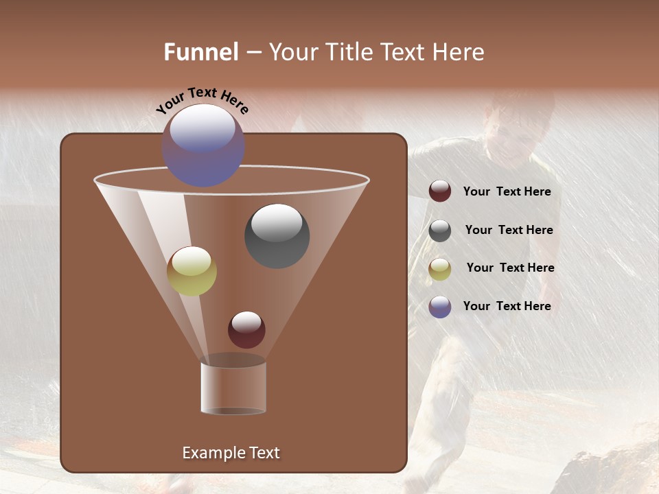 The Girl With The Boy Run Under A Down-Pour Rain PowerPoint Template