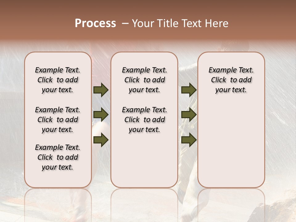 The Girl With The Boy Run Under A Down-Pour Rain PowerPoint Template