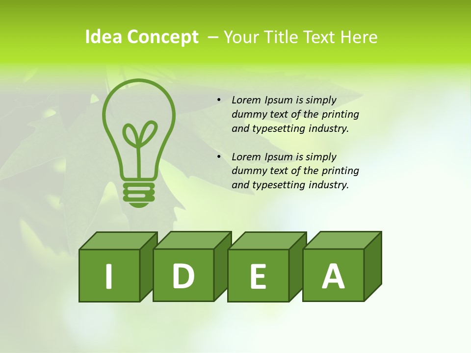 A Green Leaf Is Hanging From A Tree PowerPoint Template