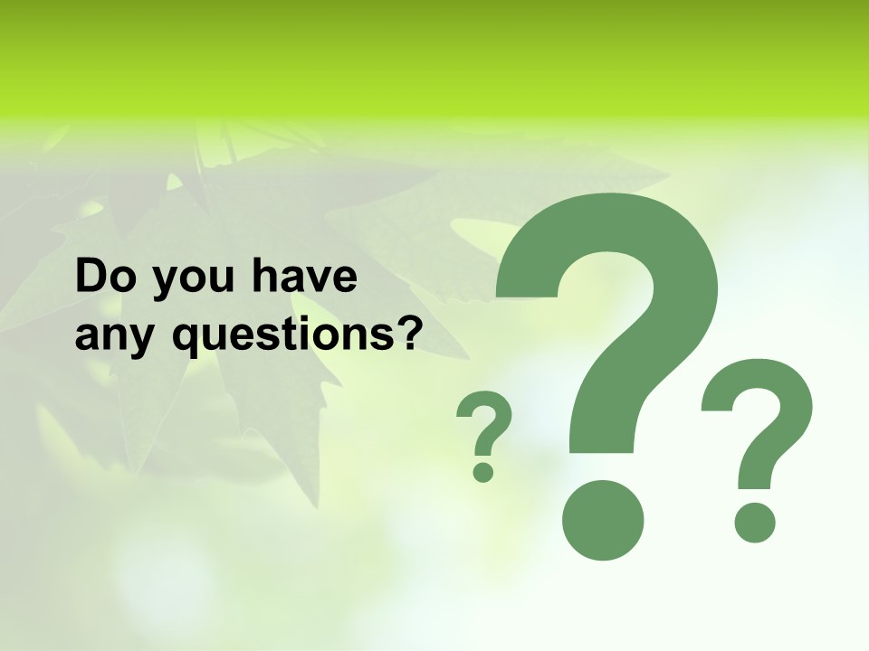 A Green Leaf Is Hanging From A Tree PowerPoint Template