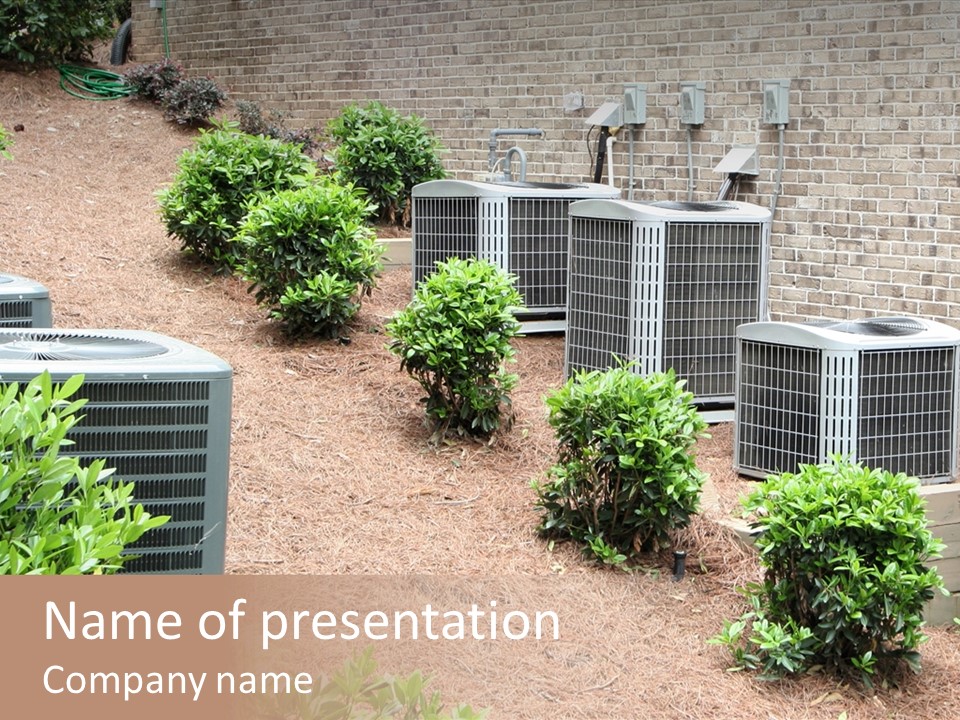 Residential Air Conditioning Units For A Large Home. Environmental Control. PowerPoint Template