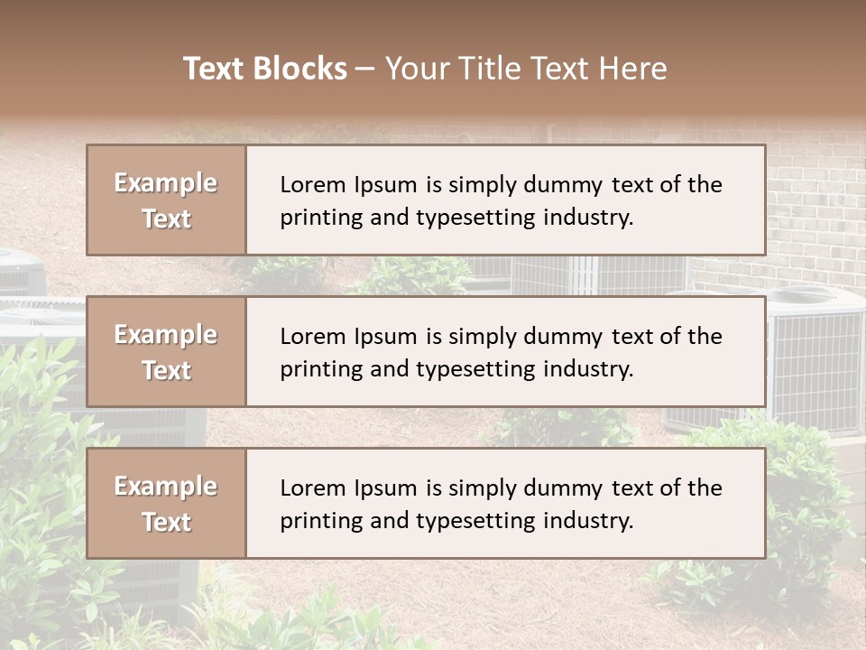 Residential Air Conditioning Units For A Large Home. Environmental Control. PowerPoint Template