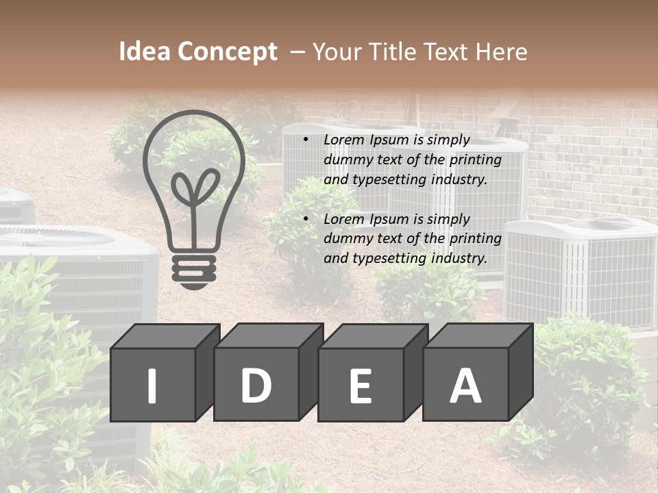Residential Air Conditioning Units For A Large Home. Environmental Control. PowerPoint Template