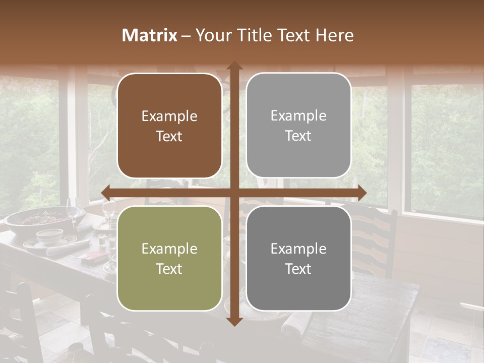 A Rustic Yet Classy Outdoor Dining Setup On A Screened Porch. PowerPoint Template