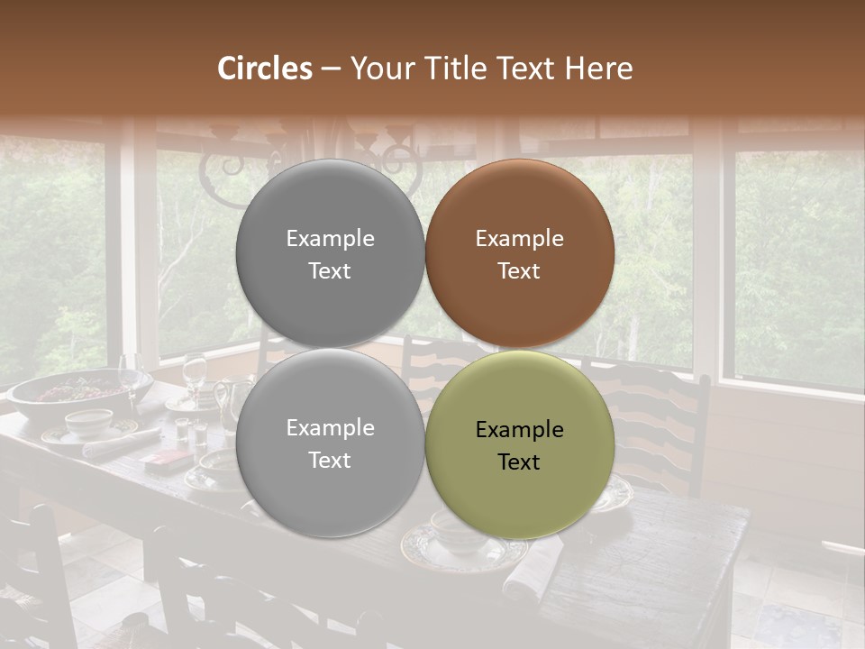 A Rustic Yet Classy Outdoor Dining Setup On A Screened Porch. PowerPoint Template