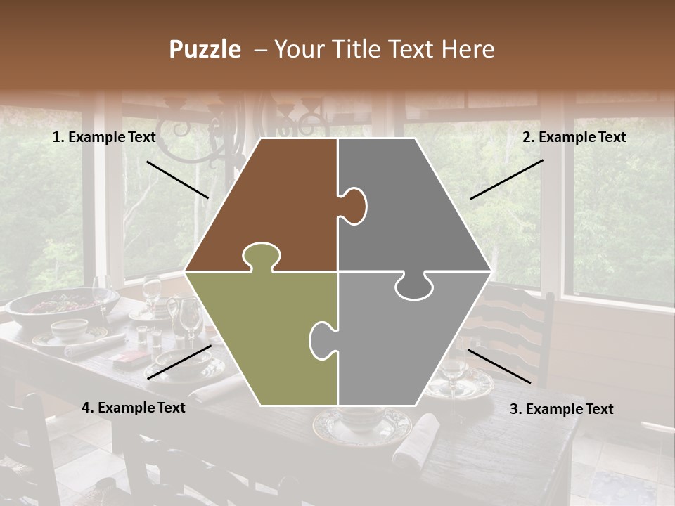 A Rustic Yet Classy Outdoor Dining Setup On A Screened Porch. PowerPoint Template