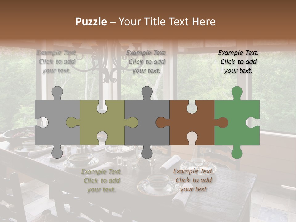 A Rustic Yet Classy Outdoor Dining Setup On A Screened Porch. PowerPoint Template