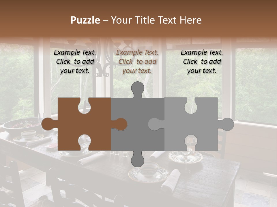 A Rustic Yet Classy Outdoor Dining Setup On A Screened Porch. PowerPoint Template