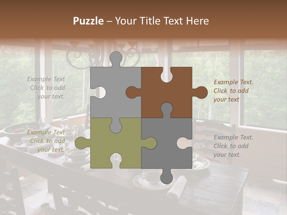 A Rustic Yet Classy Outdoor Dining Setup On A Screened Porch. PowerPoint Template