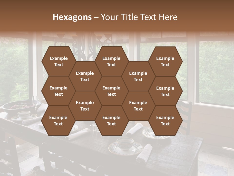 A Rustic Yet Classy Outdoor Dining Setup On A Screened Porch. PowerPoint Template