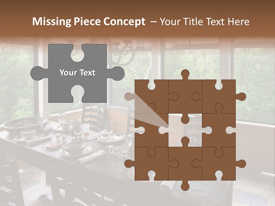 A Rustic Yet Classy Outdoor Dining Setup On A Screened Porch. PowerPoint Template