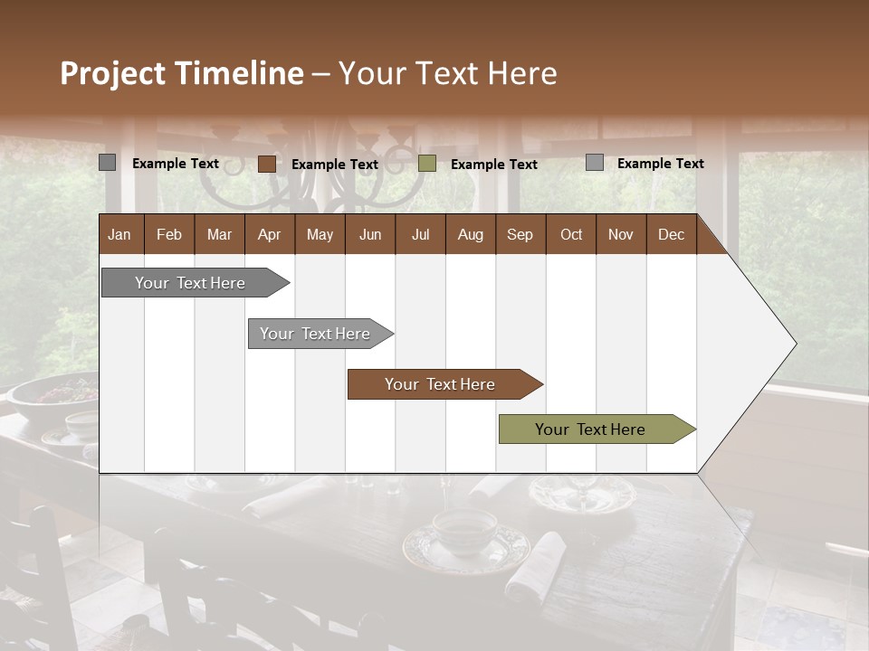 A Rustic Yet Classy Outdoor Dining Setup On A Screened Porch. PowerPoint Template