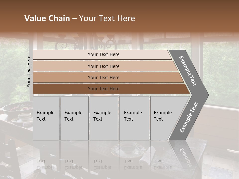 A Rustic Yet Classy Outdoor Dining Setup On A Screened Porch. PowerPoint Template