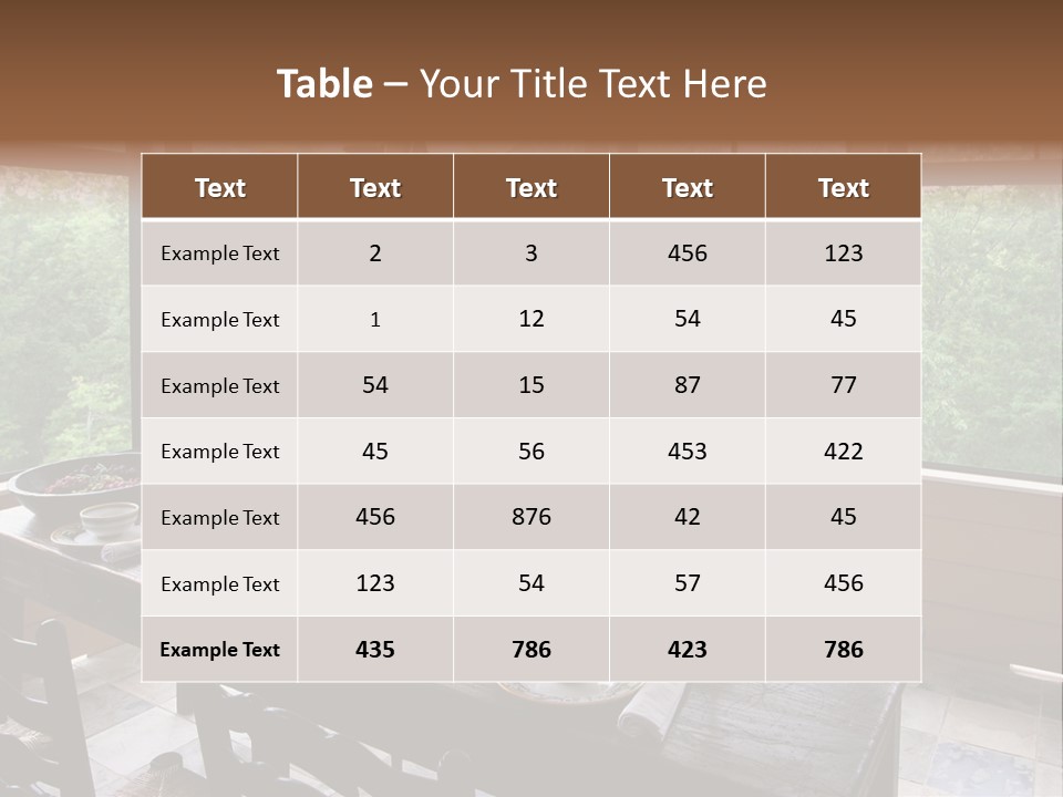 A Rustic Yet Classy Outdoor Dining Setup On A Screened Porch. PowerPoint Template