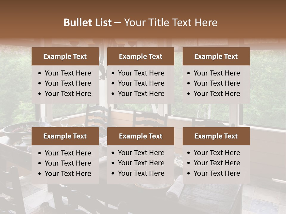A Rustic Yet Classy Outdoor Dining Setup On A Screened Porch. PowerPoint Template
