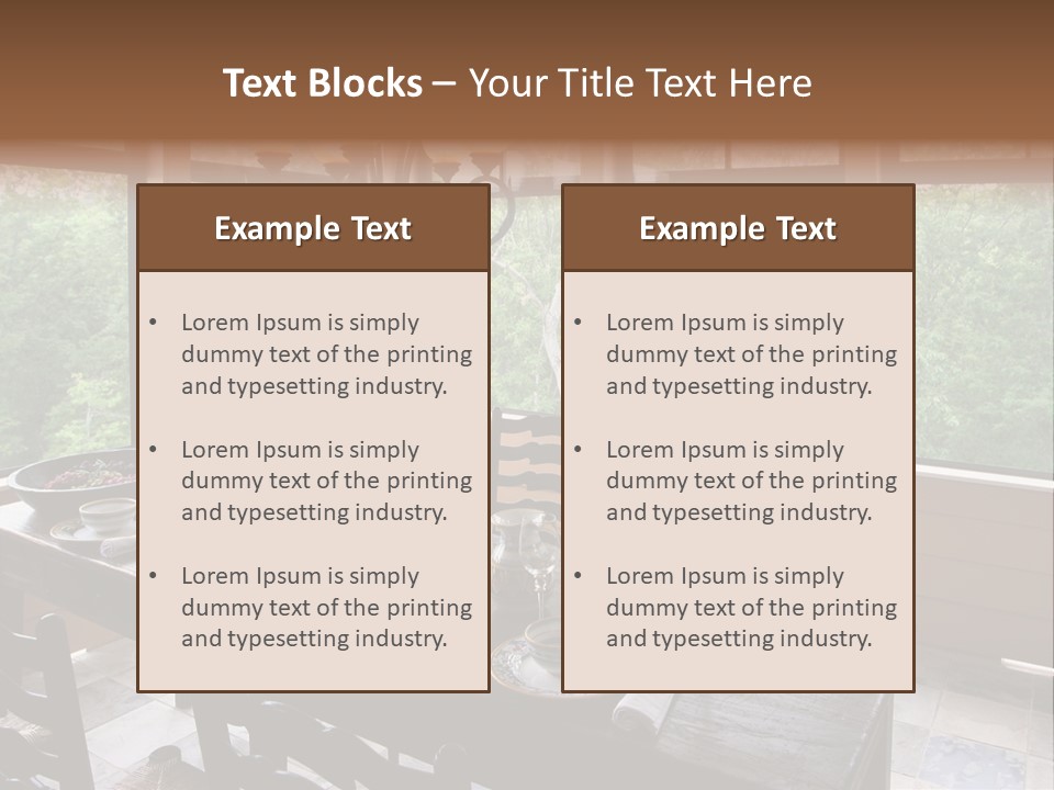 A Rustic Yet Classy Outdoor Dining Setup On A Screened Porch. PowerPoint Template
