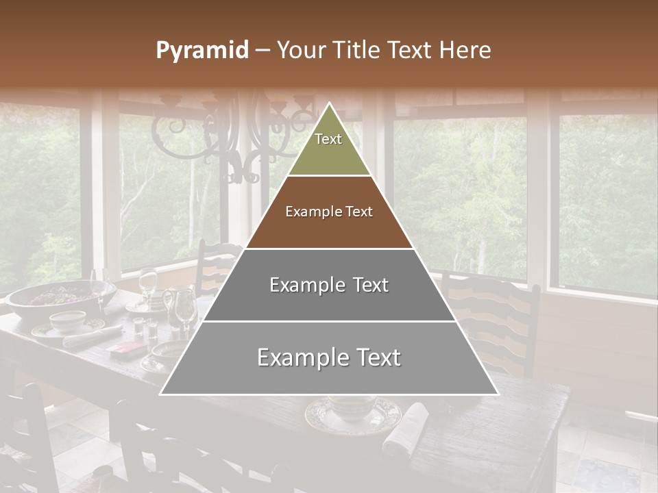 A Rustic Yet Classy Outdoor Dining Setup On A Screened Porch. PowerPoint Template
