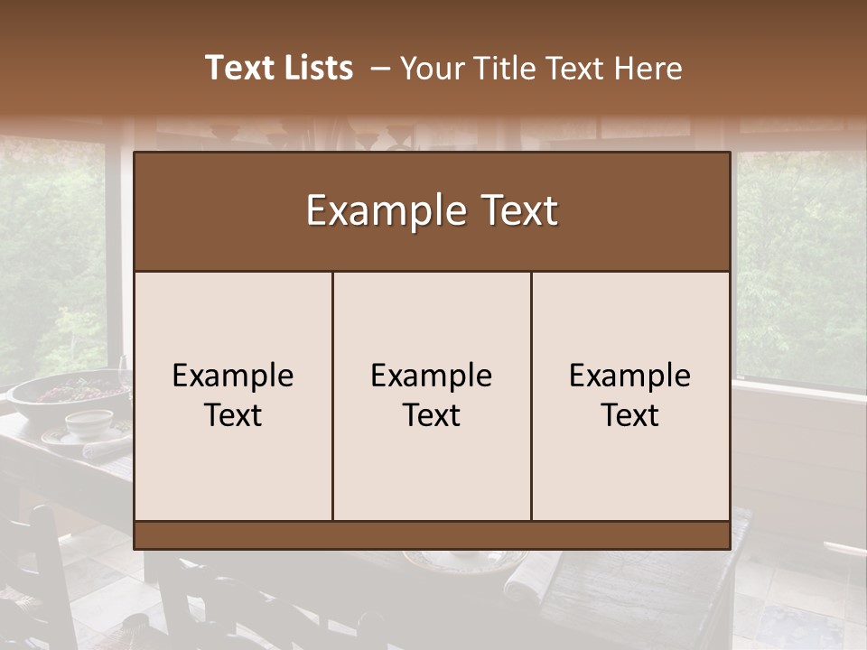 A Rustic Yet Classy Outdoor Dining Setup On A Screened Porch. PowerPoint Template