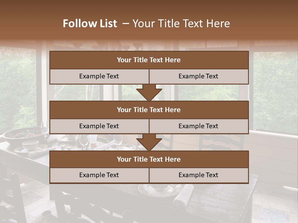A Rustic Yet Classy Outdoor Dining Setup On A Screened Porch. PowerPoint Template